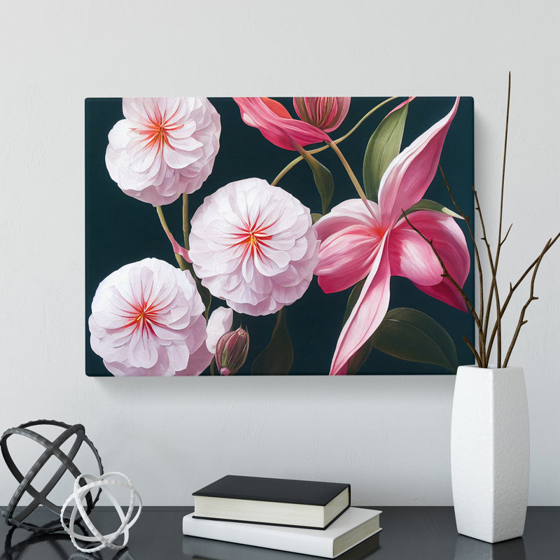 Mysterious Flowers - Wrapped Canvas Print