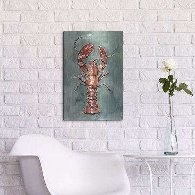 'Aquatic Lobster 2' by Emma Caroline Metal Wall Art, 16" x 24"