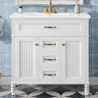 Meuble-lavabo 36 po avec lavabo et tiroir supérieur rabattable