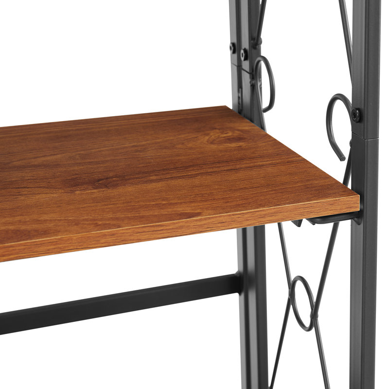 Jasiana Foldable Steel Shelving Unit, 62” H × 24” W Narrow Storage Rack with Removable MDF Shelves, 5-Tier Industrial Collapsible Bookcase with Heavy-Duty Steel Frame for Small Spaces, Home Office & Living Room, Rustic Brown