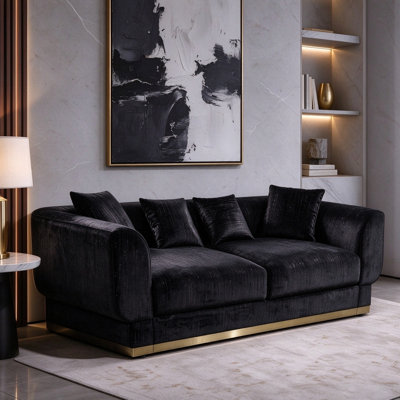 Canapé moderne à assise profonde avec coussins fermes et housses amovibles