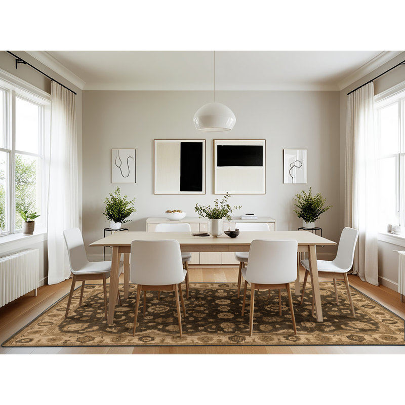 Machine Washable Overdyed Brown Area Rug, Rectangle 7' x 10'