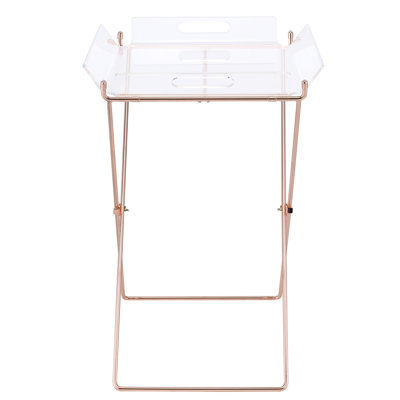 Table-plateau contemporaine contemporaine en cuivre transparent pour une utilisation polyvalente