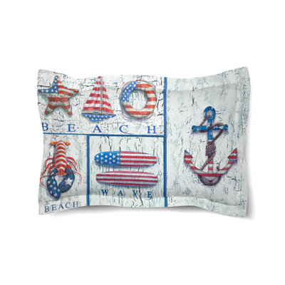 Patriotic Coastal Mix Microfiber / Microsuede Pillow Sham
