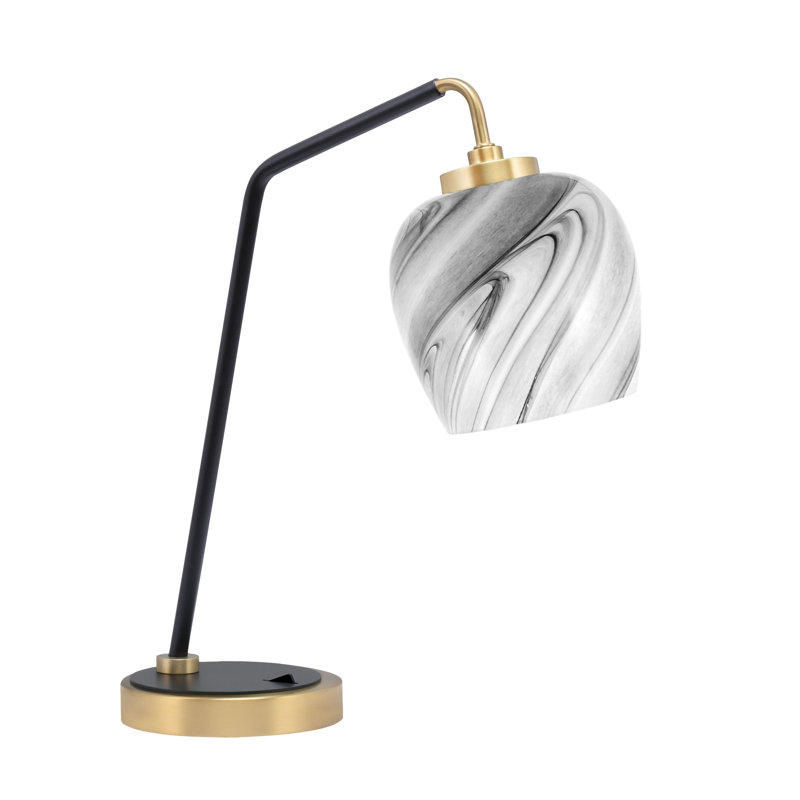 Gullens Stainless Steel Desk Lamp, Matte Black/Brass