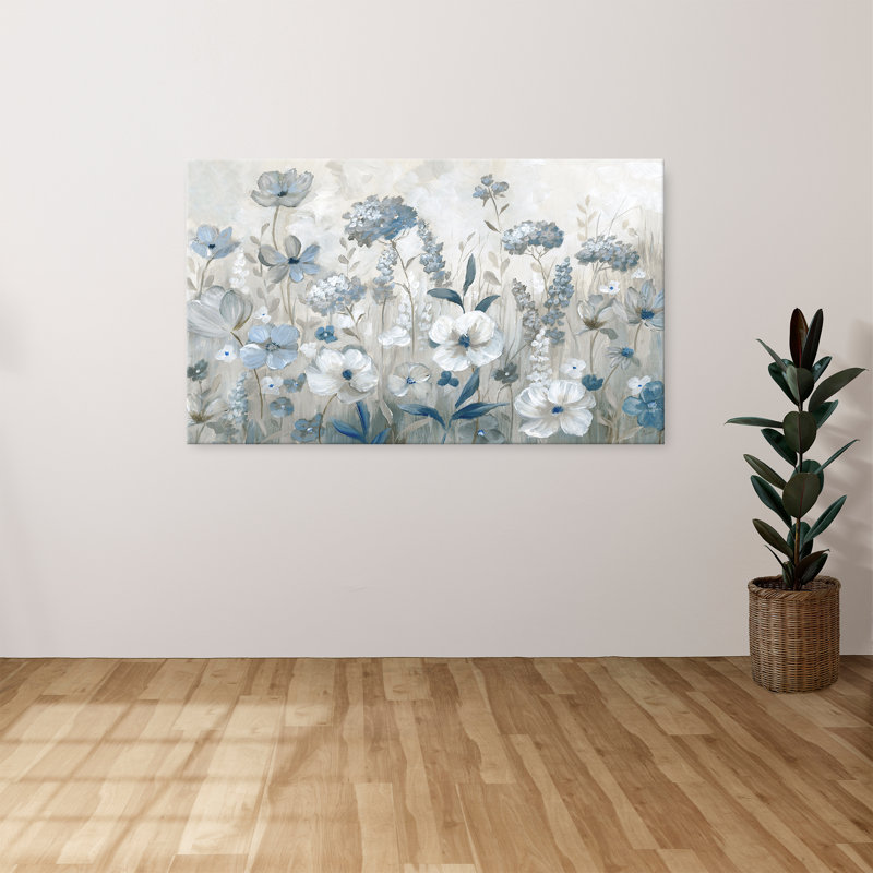 "Cool Blue Field" par Nan, reproduction sur toile, H 28 po x l 48 po x P 1,5 po
