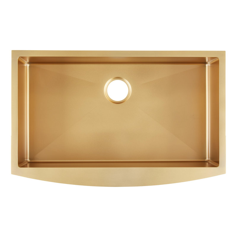 Atlas 36" L Farmhouse / Apron Kitchen Sink, Matte Gold