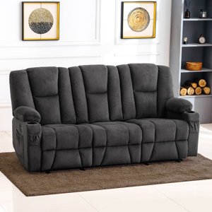 Xannon Power Reclining Sofa with Heat and Massage, 3-Seat Dual Recliner Sofa