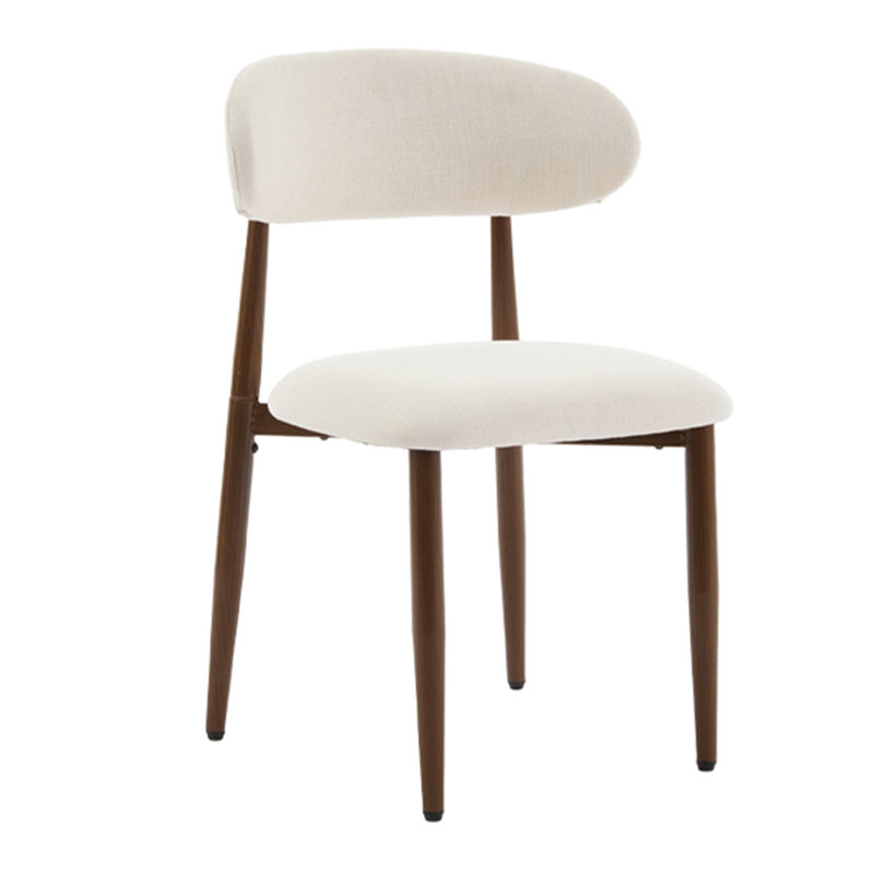 Ensemble de 2 chaises de salle à manger en métal rembourrées Dycus, Noyer