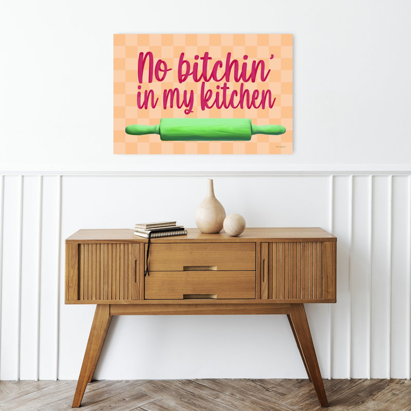 In My Kitchen Abstract Contemporary Wall Art Print 1 Piece Wrapped Canvas Wall Art, 40.64cm H x 60.96cm W