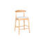 Tabourets de comptoir en bois massif de style moderne Mid-Century 24 po, tabourets de bar rembourrés avec pieds en bois pour îlot de cuisine