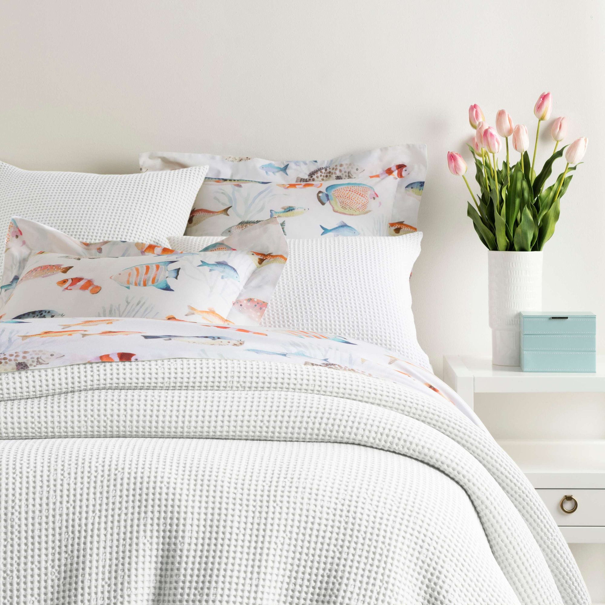 Bubble Matelasse Sham, Standard, White