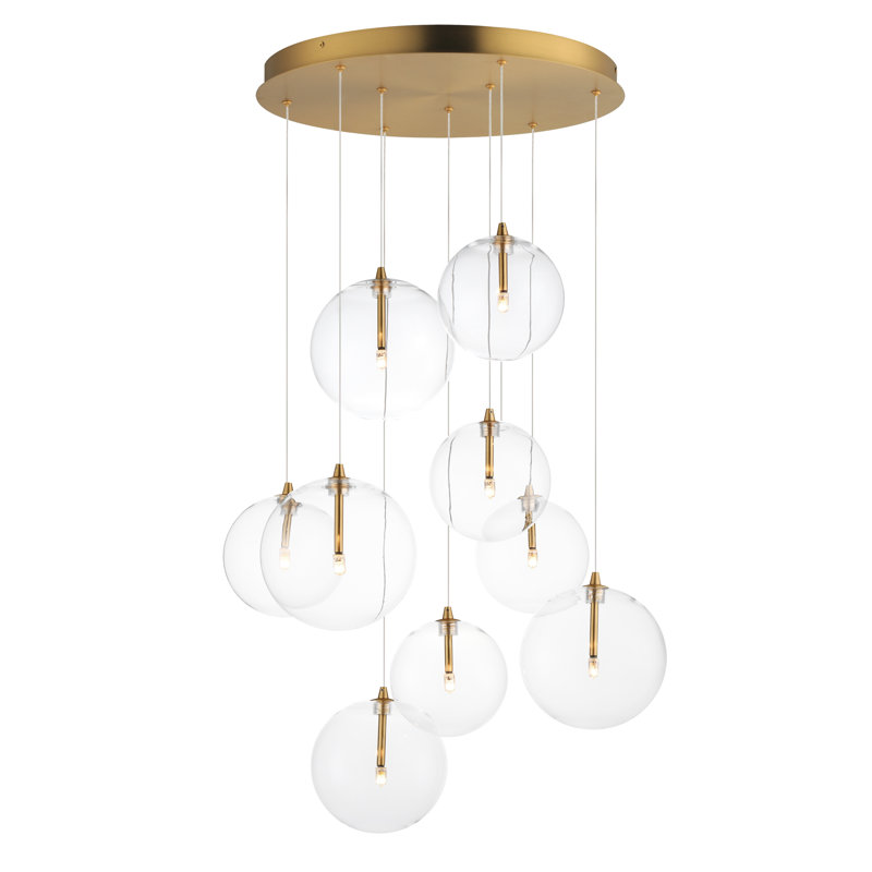 Global-Multi-Light Pendant, Natural Aged Brass