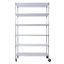 Étagère métallique à 6 niveaux, capacité de 2722 kg (6000 lb), certifiée NSF, robuste et réglable, avec roulettes et tapis de protection pour étagères, en acier chromé, pour usage commercial. Dimensions : 208 cm (82 po) H x 122 cm (48 po) L x 46 cm (18 po) P.