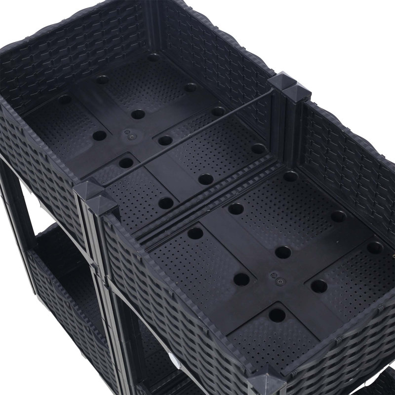 Lit de jardin surélevé polyvalent pour tous les amateurs de jardinage, Noir