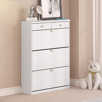 White Solid wood Shoe Storage
