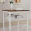 Table de bar, équipée de 2 tabourets de bar, avec dossier et cloison-1997174675
