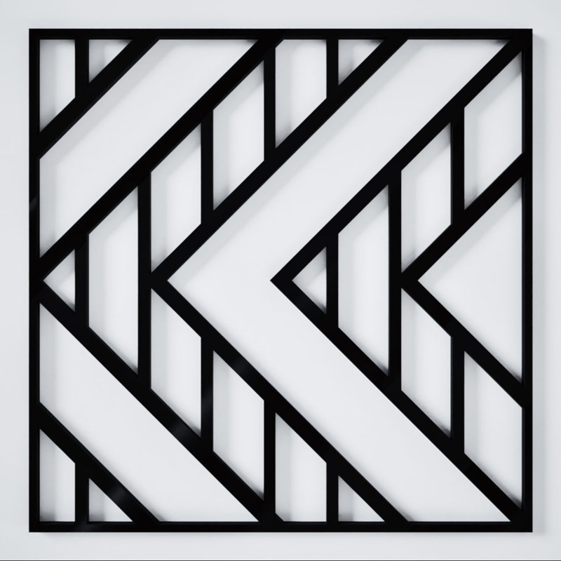Panneaux muraux décoratifs en acrylique Gilcrest, très petit, l 7 3/8 po x H 7 3/8 po x T 1/8 po, noir, Noir