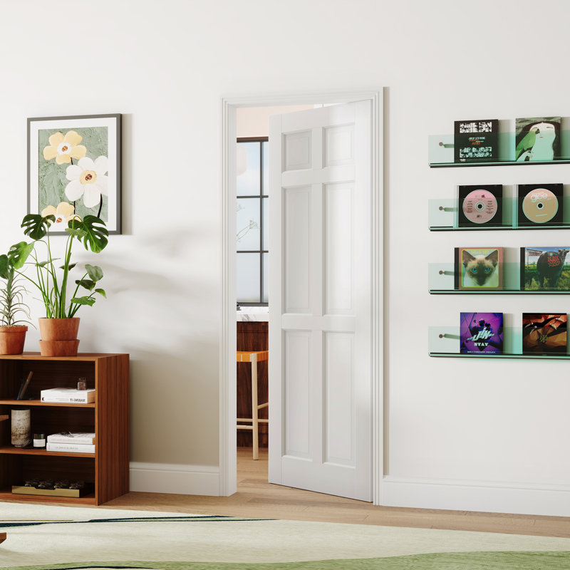 6 Squares Solid Manufacture Wood Standard Interior Pantry Door Without Hardware, 30" x 80", Slab