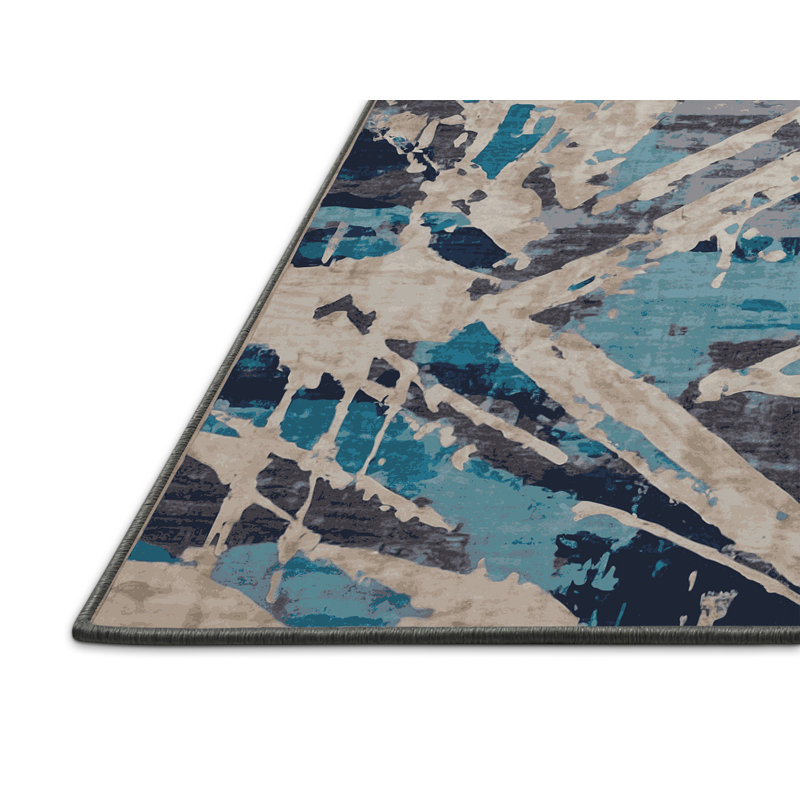 Tapis gris soyeux et moelleux, Rond 3 pi