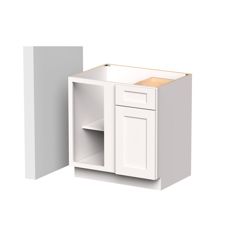 Armoire de coin réversible de style Shaker de DL Cabinetry (prête à assembler) l 33 po x H 34,5 po x P 24 po - blanc Shaker
