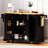 56 Inch Kitchen Island With Rubber Wood Veneer Drop Leaf(No Include Stool)-1487678288