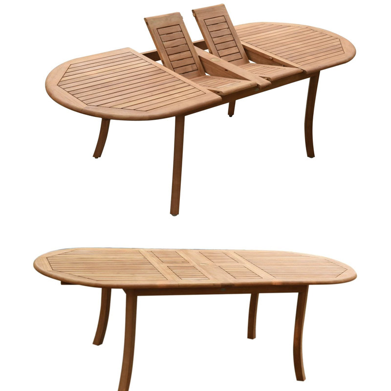 Osborne Outdoor 11 - Piece Teak Dining Set, 30.5" H x 71" L x 40" W, 10