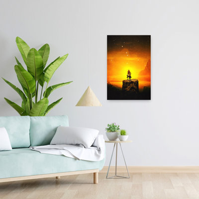 Cowboy III Abstract Contemporary Landscape Nature Wall Art Print 1 Piece Wrapped Canvas Wall Art