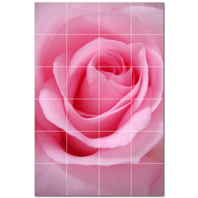 Flowers Photo 4.25'' x 4.25'' Satin Ceramic Decorative Mural
