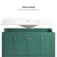 Ensemble de meuble-lavabo 48 po avec lavabo en céramique, armoire de rangement abondante, 4 portes à fermeture en douceur et 2 tiroirs-125515348