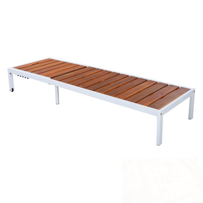 Metal Frame Outdoor Chaise Lounge with Adjustable Backrest