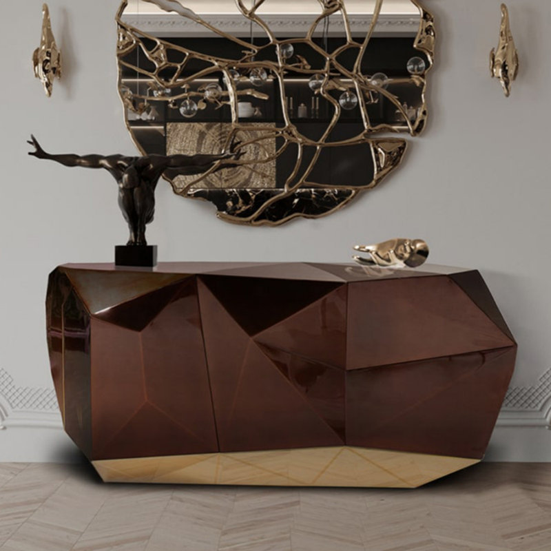Buffet haut de gamme, Or / brun foncé