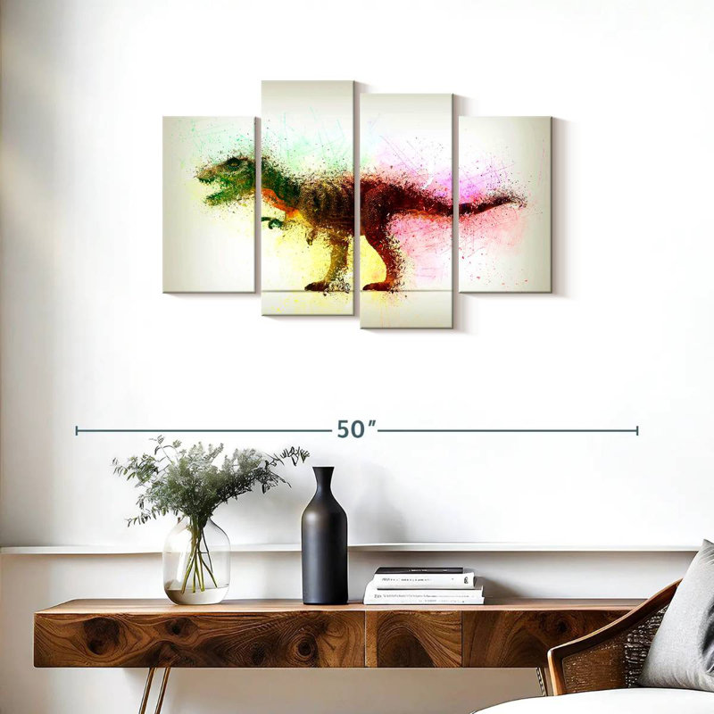 Brampt Abstract Dinosaur, 22" H x 36" W
