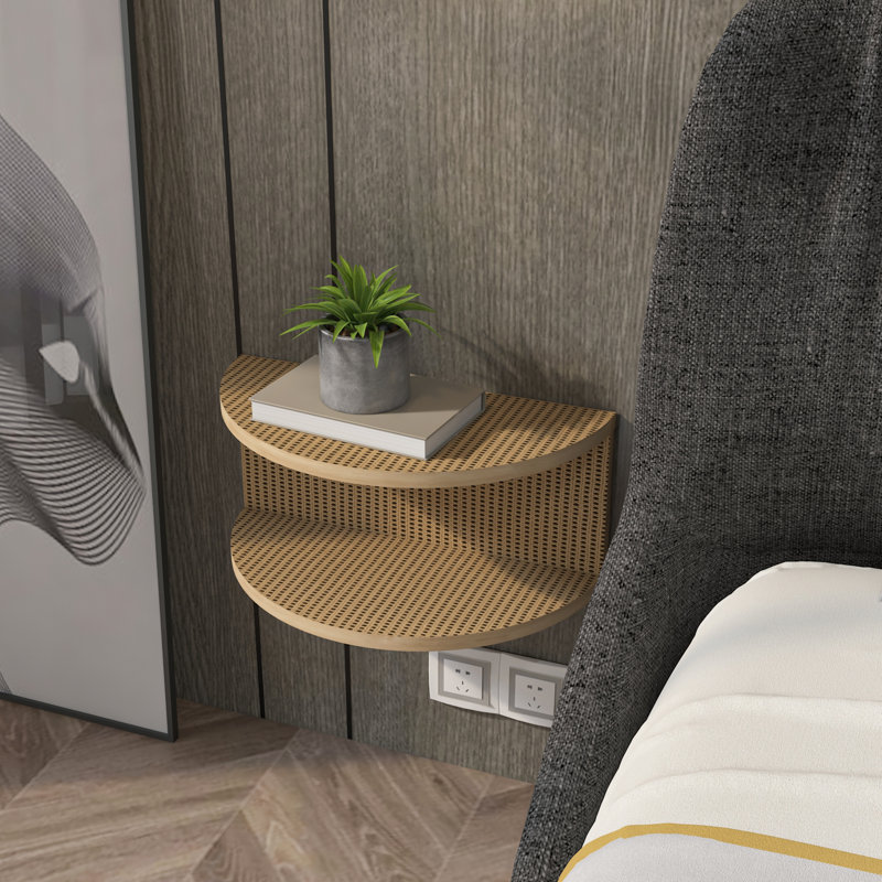 Cydelia 45cm W Manufactured Wood Bedside Table, Beige