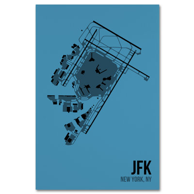 Vidur 'JFK Airport Layout' Graphic Art Print on Wrapped Canvas