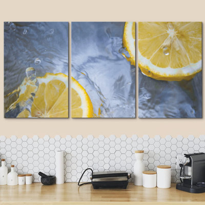 Slices of Lemon in Ice Water Food Culinary Photography Realism Decor Natural Vibrant Diet