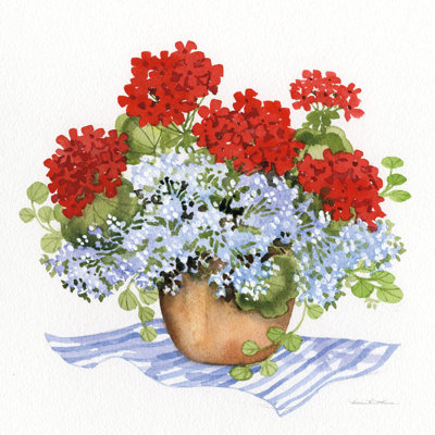 «Geranium Tea III» par Kathleen Parr McKenna, reproduction d'art sur toile tendue