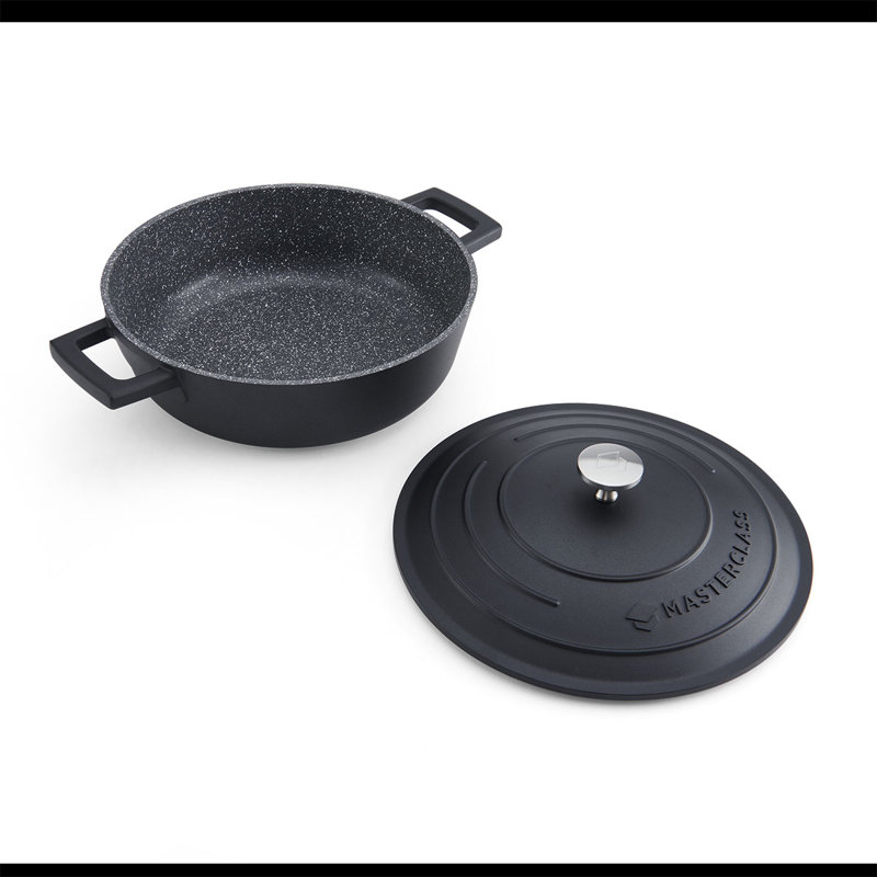 MasterClass Non-Stick Cast Aluminum Round Dutch Oven, 2.5