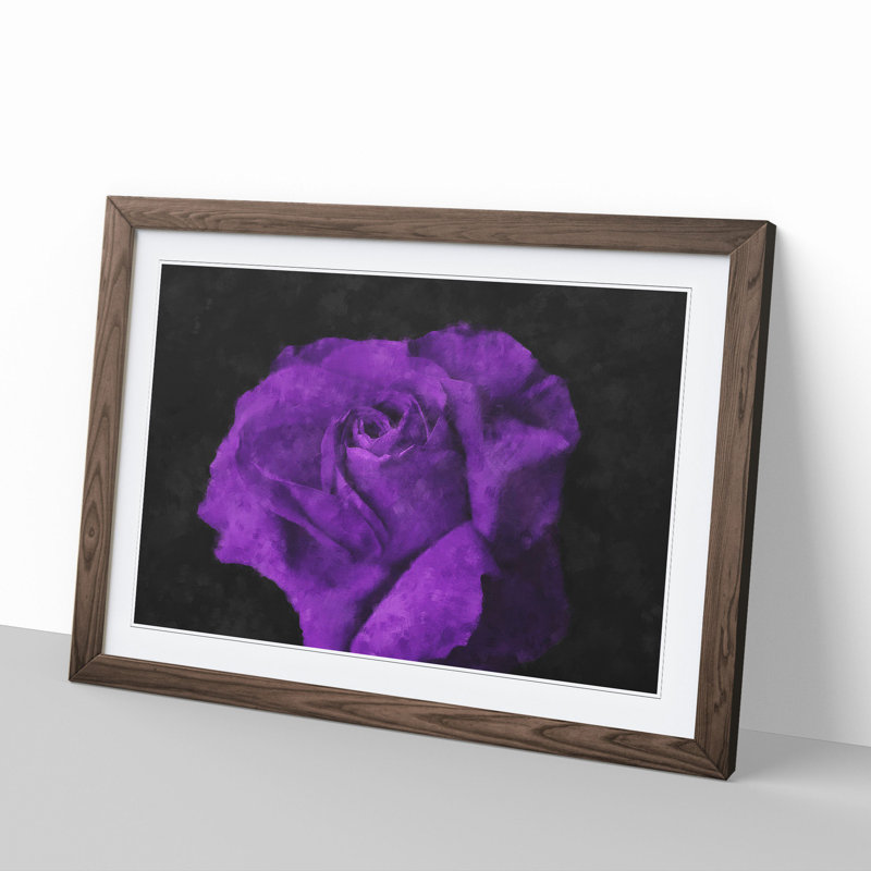 Purple Rose Flower Vol.3 - Framed Print, 27cm H x 36cm W x 2cm D, Walnut Framed