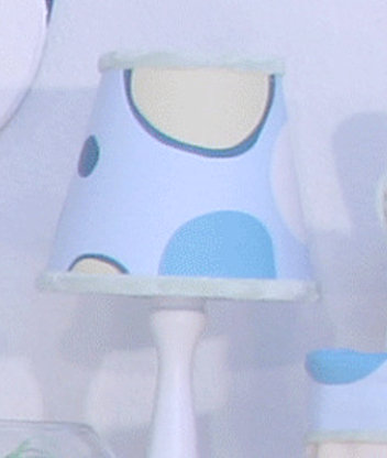 Abat-jour empire en coton 7 po en Minky Bubbles