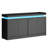 63'' Led Sideboard Buffet Cabinet With Storage, Large Kitchen Buffet Cabinet Storage Cabinets With 4 Doors, Wood Coffee Bar Cabinets Buffet Table, Black Organizer Cabinet For Kitchen, Dining Room, Entryway