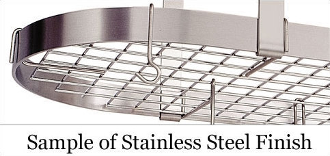 Premier Handcrafted Wall Mounted Pot Rack, 2" H x 36" W x 25" D, Stainless Steel