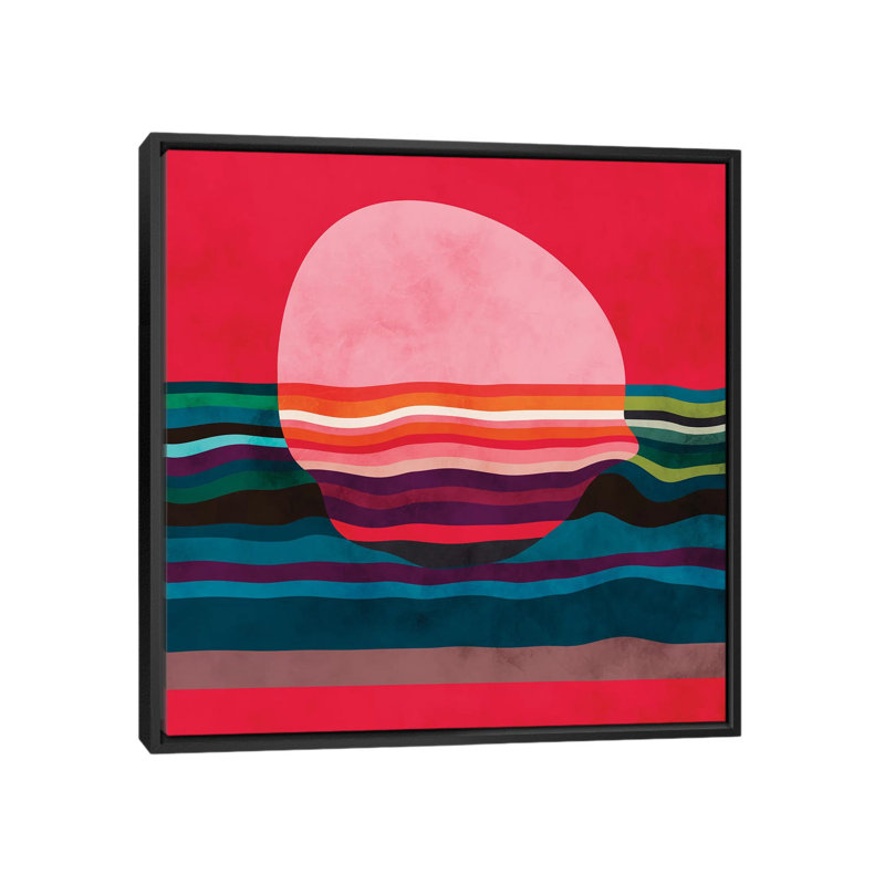«Pink liquid sun» par Ana Rut Bré - impression d'art graphique, Aucun mat, H 26 po x l 26 po x P 1,5 po