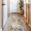 Tapis beige à motif floral multicolore