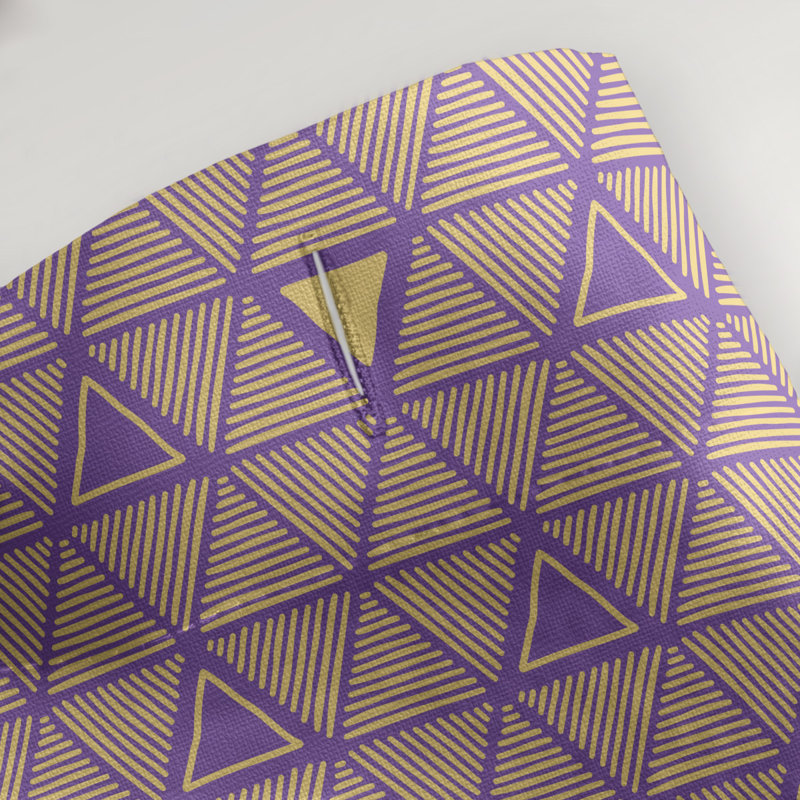Rideau de douche simple à triangles à main classique Patricia Geoffrey, Mauve / Jaune