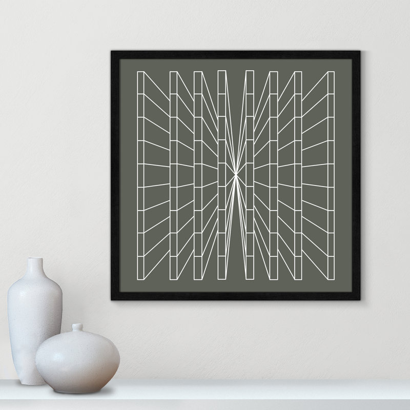 Olive perspective par Sandi Hauanio - reproduction d'art sur papier encadrée, Grain de bois noir