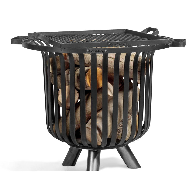 Demitri Round Steel Wood Burning Smokeless Fire Pit