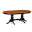 Ensemble de table de salle à manger 7 pièces composé d'une table de salle à manger ovale avec rallonge papillon et 6 chaises en bois, noir et cerise-1191988540