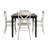 Deshandra 60" Finish Dining Set - 5-Piece, Black Dining Table And X-Cross Metal Chairs-330384511