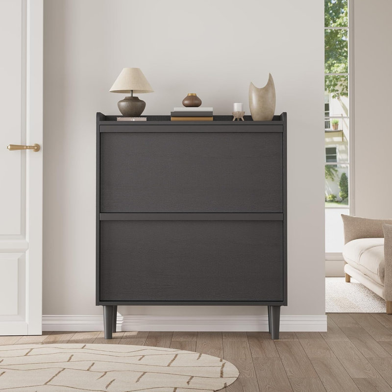 Flip Down Shoe Storage, 95cm H x 80cm W x 26cm D, Black